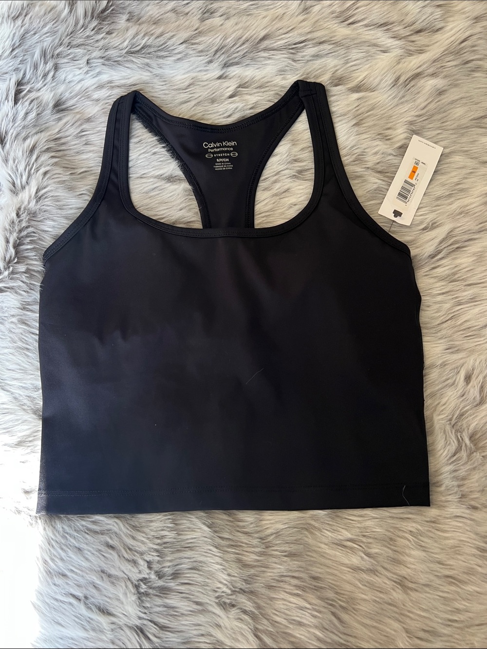 Calvin Klein Black Racerback Sport Crop
